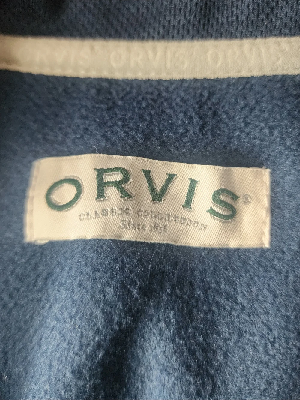 Orvis Navy and Gray Zip Front Fleece Jacket - Picture 2 of 7